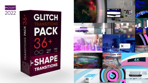 Glitch Transitions Pack Premiere Pro Templates Videohive